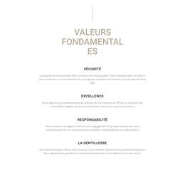 Disposition Du Site Web Pour Valeurs Fondamentales