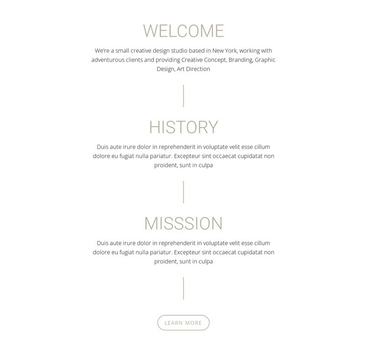 Our Mission and history Homepage Design