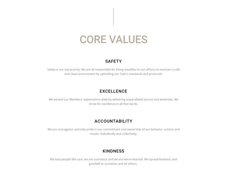 Core values Homepage Design