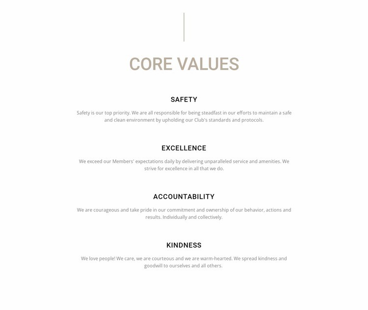 Core values Html Code Example
