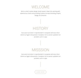 Our Mission And History - Website Builder Template