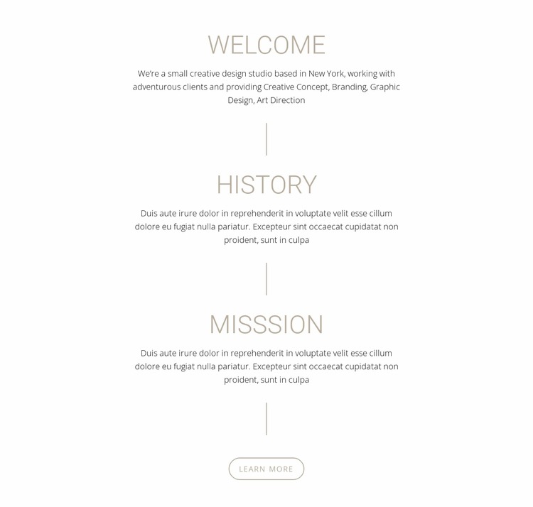 Our Mission and history Html Website Builder