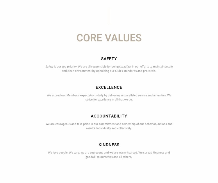 Core values Html Website Builder