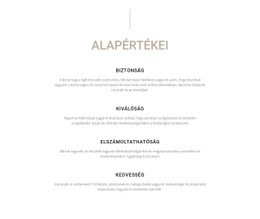 Webhely Elrendezése A Következőhöz: Alapértékei