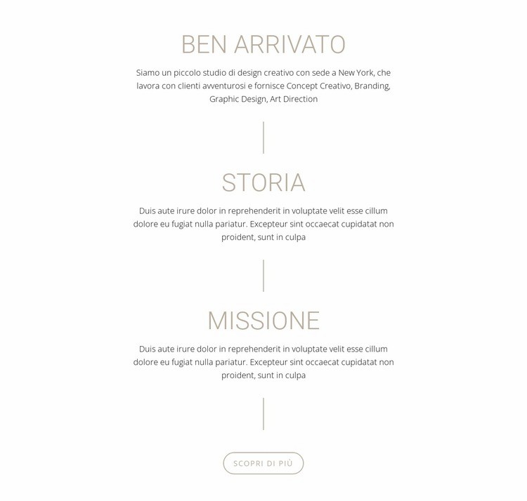 La nostra Missione e la nostra storia Costruttore di siti web HTML