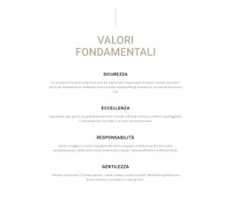 Valori Fondamentali Modello CSS Premium