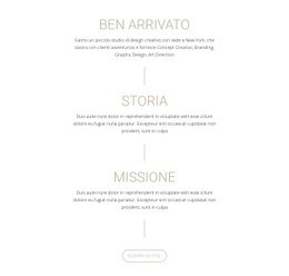 La Nostra Missione E La Nostra Storia - Modello HTML5 A Pagina Singola