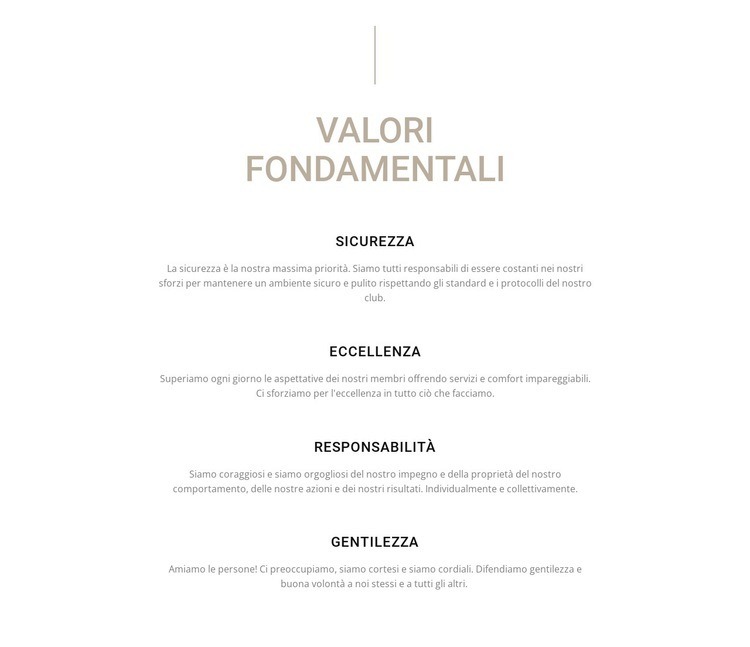 Valori fondamentali Modello HTML5