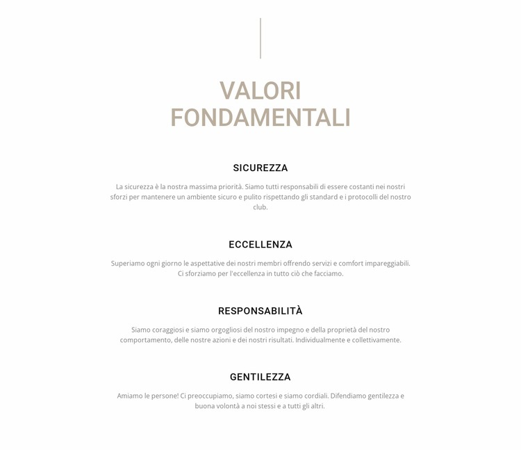 Valori fondamentali Modello Joomla