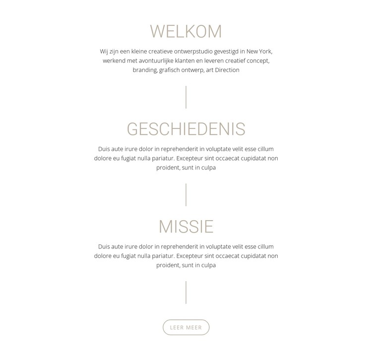 Onze missie en geschiedenis CSS-sjabloon