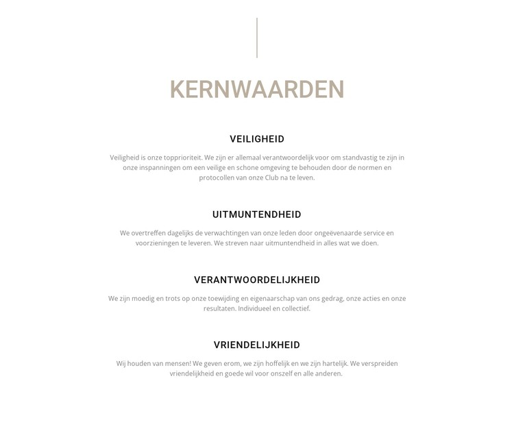 Kernwaarden CSS-sjabloon