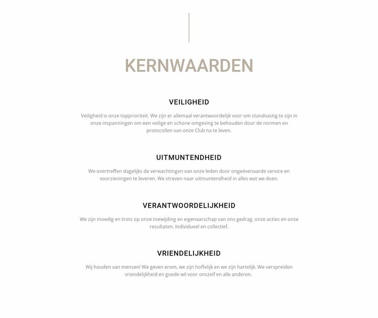 Kernwaarden Html Website Builder