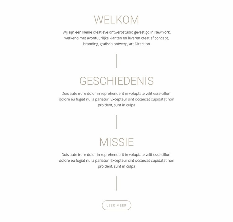 Onze missie en geschiedenis HTML5-sjabloon