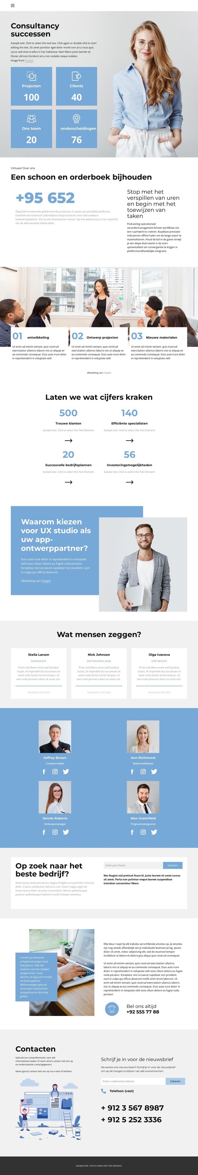 Servicecentrum Website Builder-sjablonen