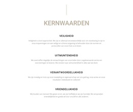 Website-Indeling Voor Kernwaarden