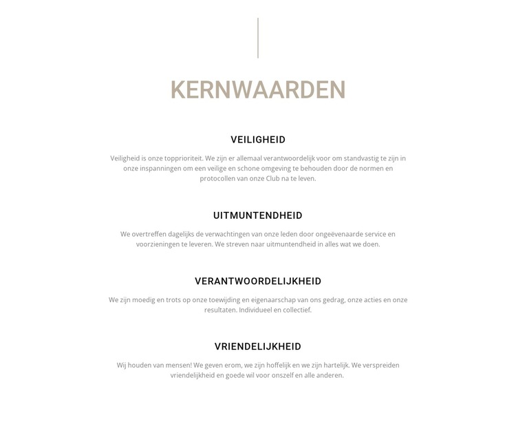 Kernwaarden Website sjabloon