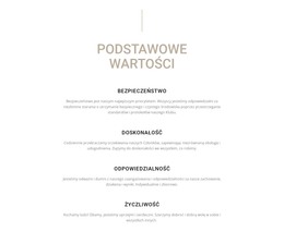 Podstawowe Wartości - W Pełni Responsywny Szablon