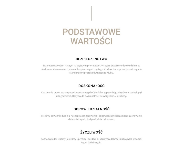 Podstawowe wartości Szablon HTML