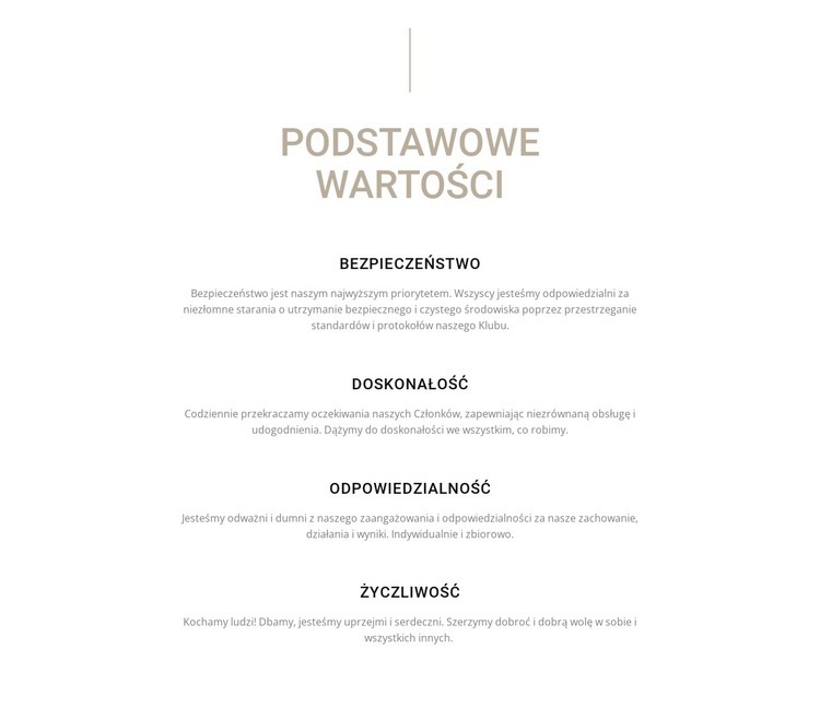 Podstawowe wartości Szablon HTML5