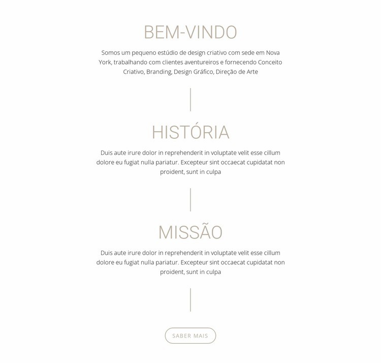 Nossa Missão e História Modelos de construtor de sites