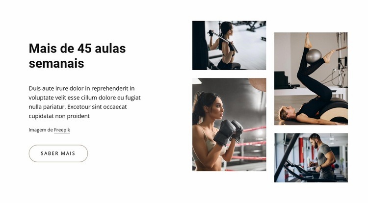 45 aulas semanais Design do site