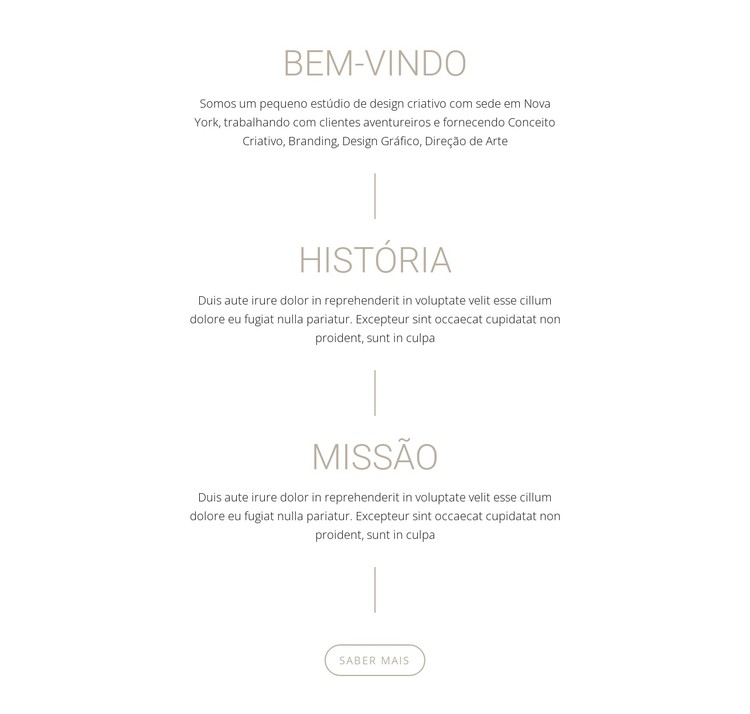 Nossa Missão e História Template CSS