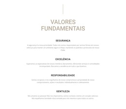 Valores Fundamentais – Modelo Totalmente Responsivo