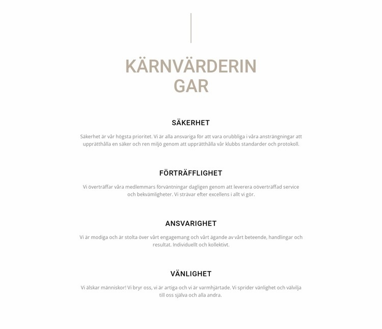 Kärnvärderingar WordPress -tema