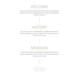 Our Mission And History - Personal Website Template
