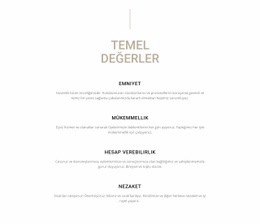 Temel Değerler İçin En İyi Web Sitesi