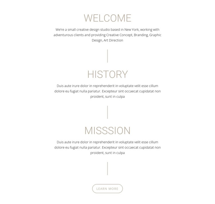 Our Mission and history Web Design