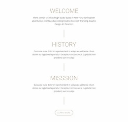 Our Mission And History Website Builder Templates