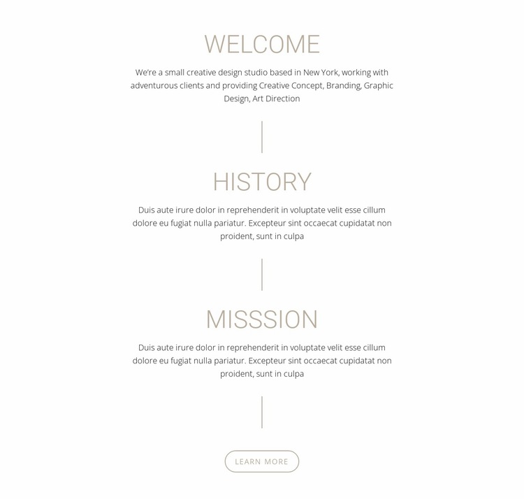 Our Mission and history Website Builder Templates