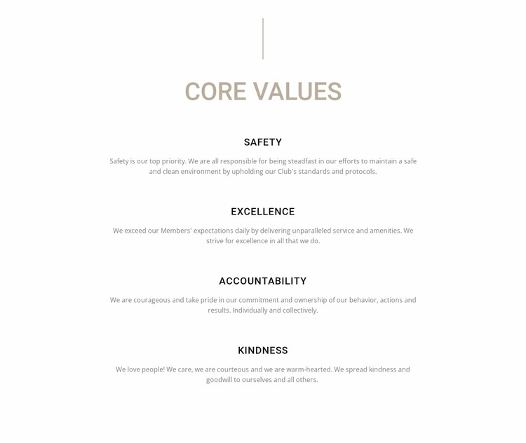 Core values Website Builder Templates
