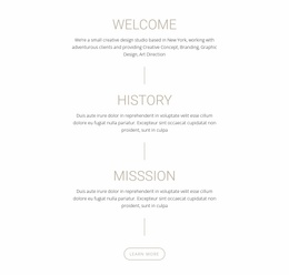 Our Mission And History - Website Builder Template