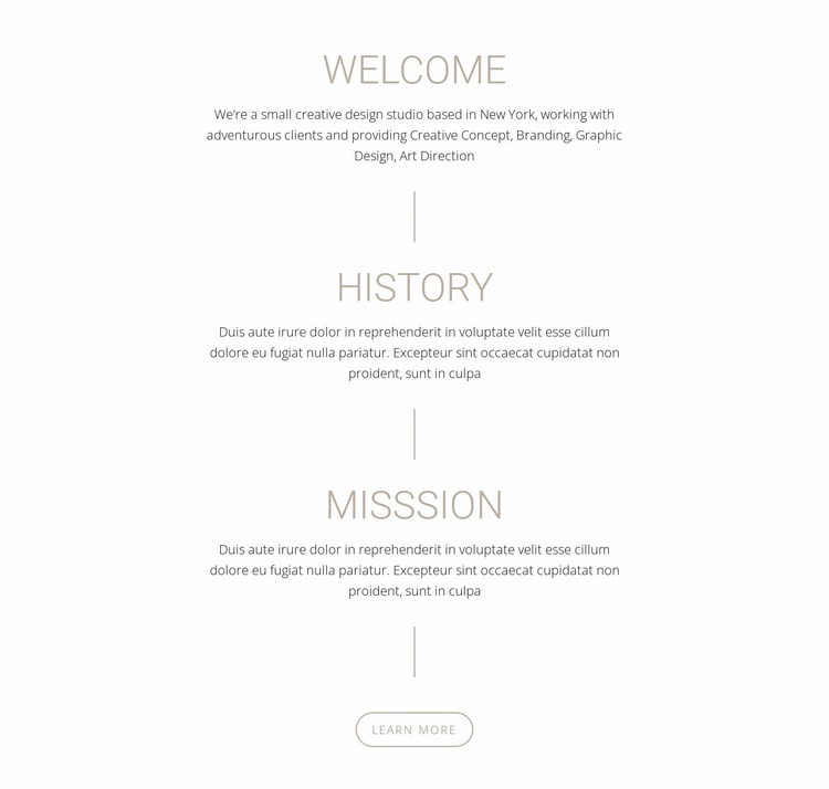 Our Mission and history eCommerce Template