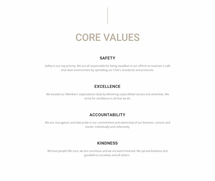 Core values Website Template