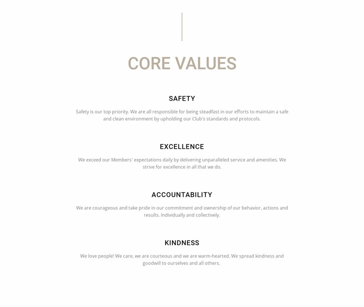 Core values WordPress Website Builder