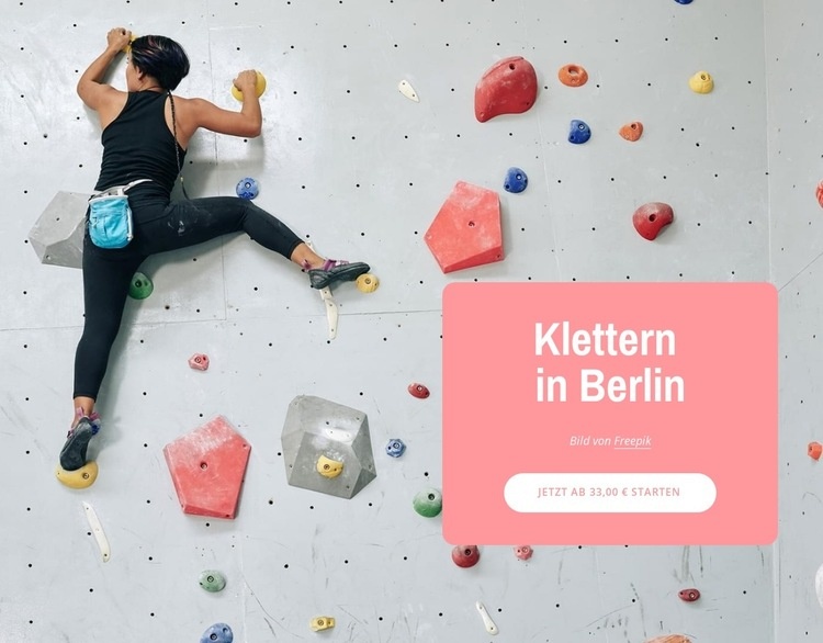 Klettern in Berlin Website-Modell