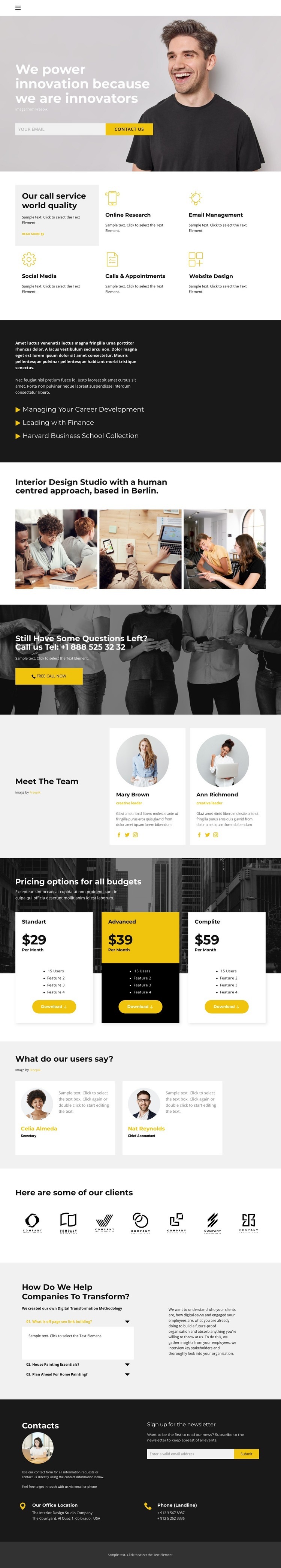 What is our strength Homepage Design