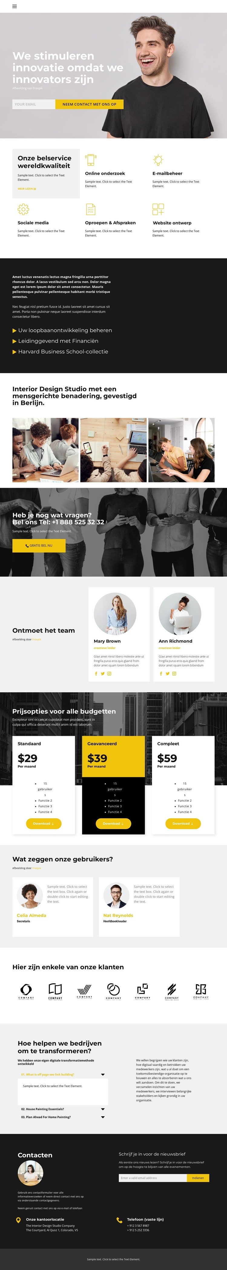 Wat is onze kracht? Website mockup