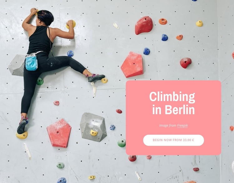 Climbing in Berlin One Page Template
