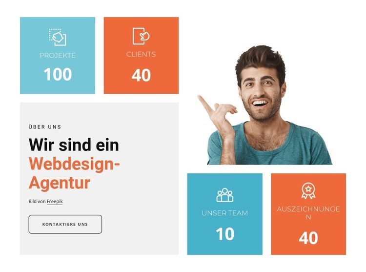 Blockieren Sie mit Zählern Website Builder-Vorlagen