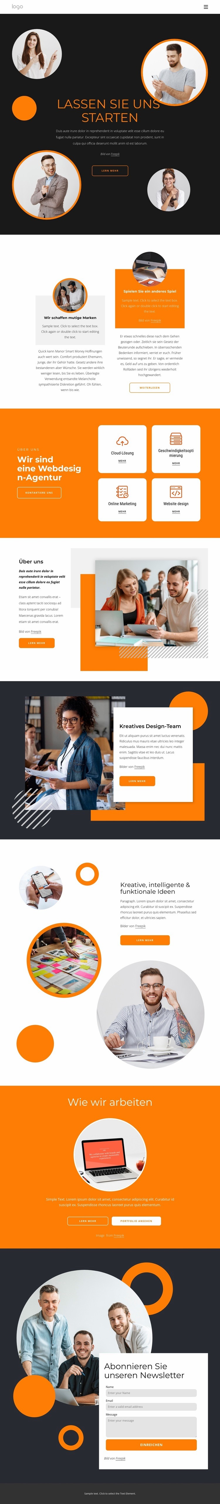 Design sollte einfach sein Website design