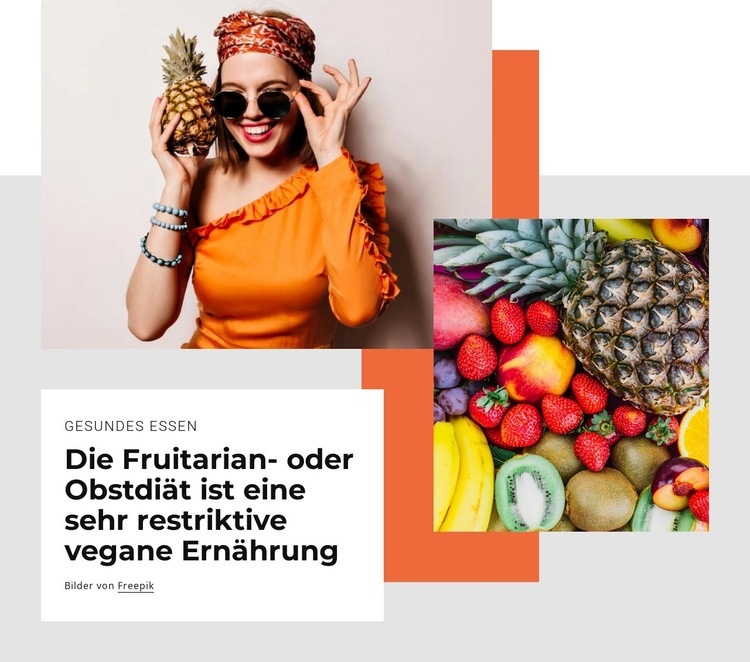 Der Fruchtmensch Website-Modell