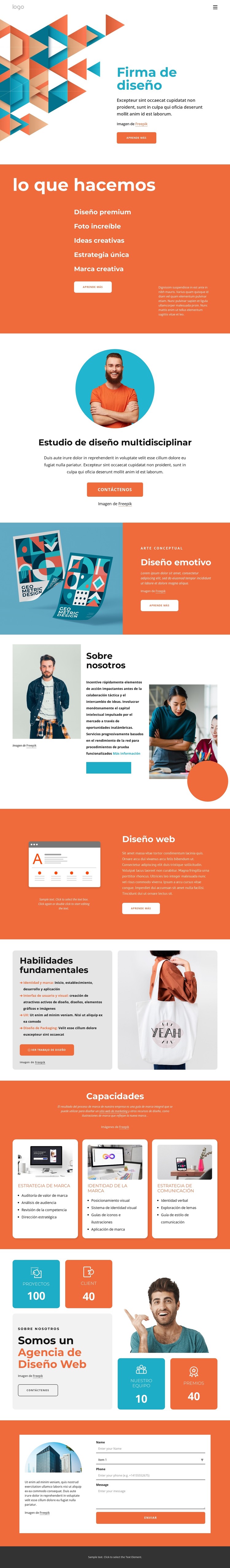 Ideas creativas y gran diseño. Plantilla CSS