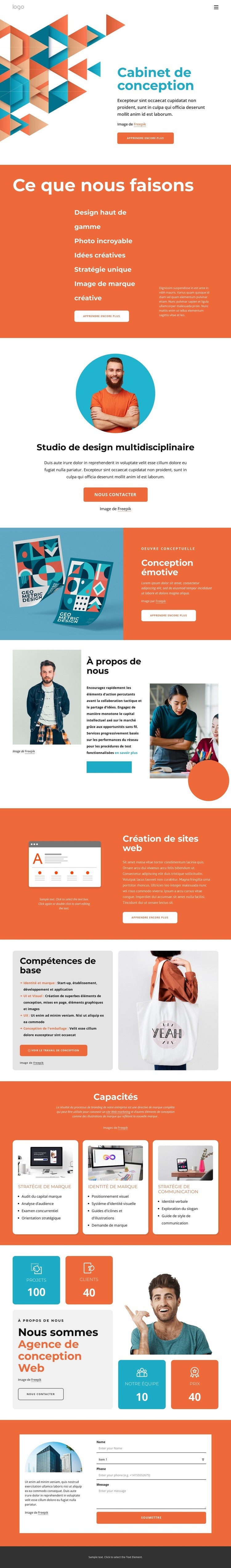 Idées créatives et superbe design Conception de site Web