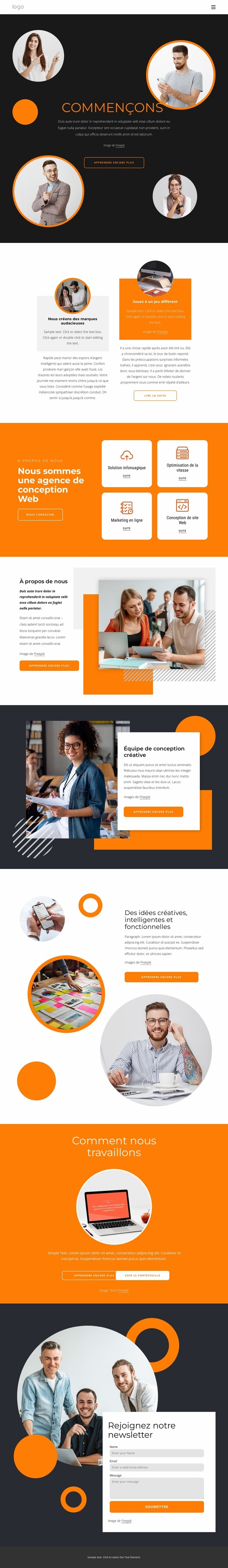 La conception doit être simple Modèle HTML5