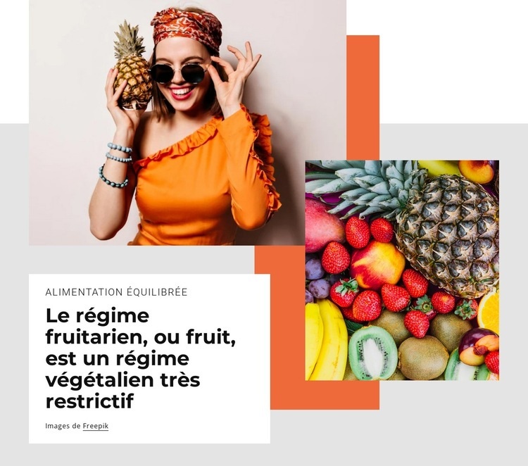 Le fruitarien Page de destination