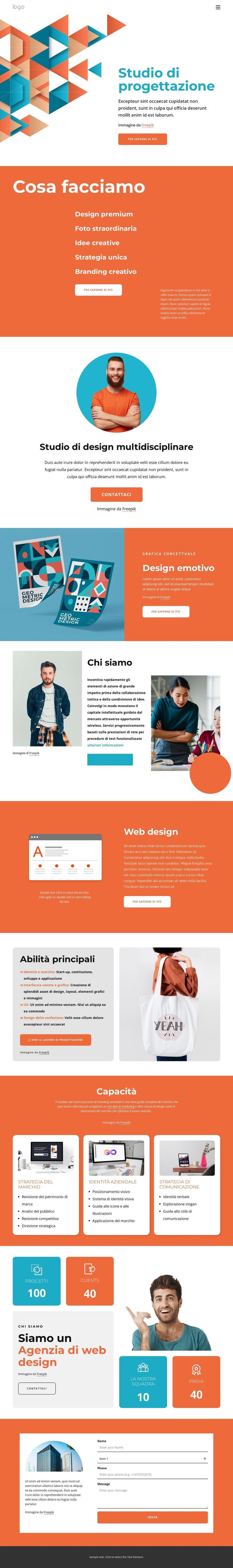 Idee creative e grande design Modello di sito Web